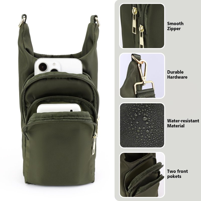 KYTACCU Water Bottle Holder with Strap Water Bottle Carrier Sling Bag Purse Crossbody Bag for Women Walking Hiking