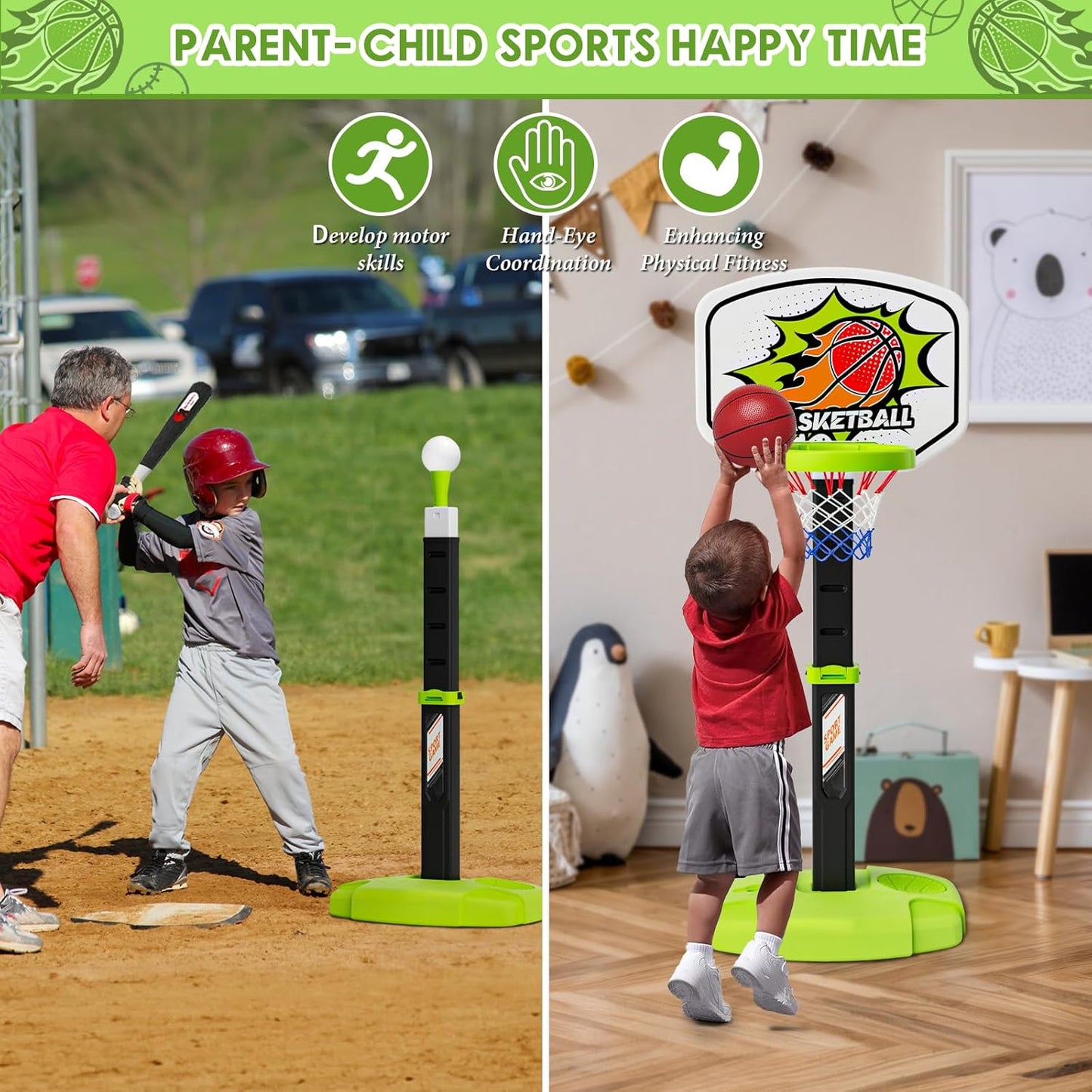 Bow and Arrow Set for Kids - LED Light-Up Archery & Basketball Hoop 2-Pack | 20 Suction Cup Arrows & Baseball Tee