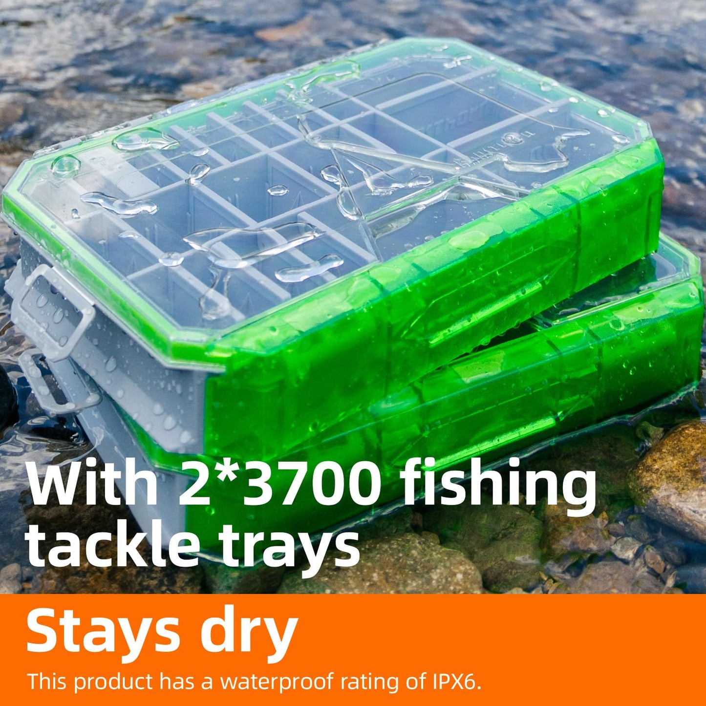Ghosthorn Fishing Backpack 2 * 3700 Tackle Boxes 40L Waterproof Tackle Backpack with Rod Holders Large Outdoor Storage Tackle Bag for Fishing Men Women