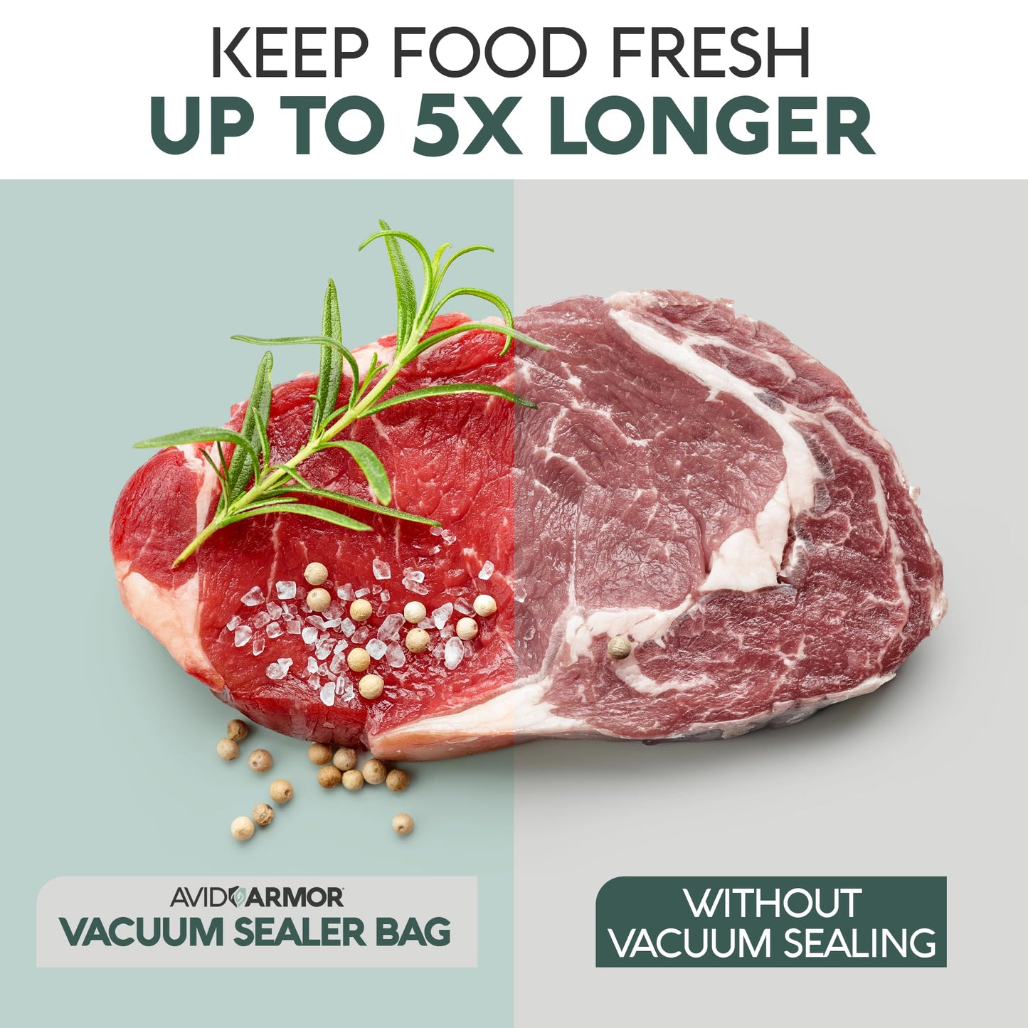 Avid Armor Food Vacuum Sealer Bags – 100-Pack, 8x12” Quart Freezer Bags