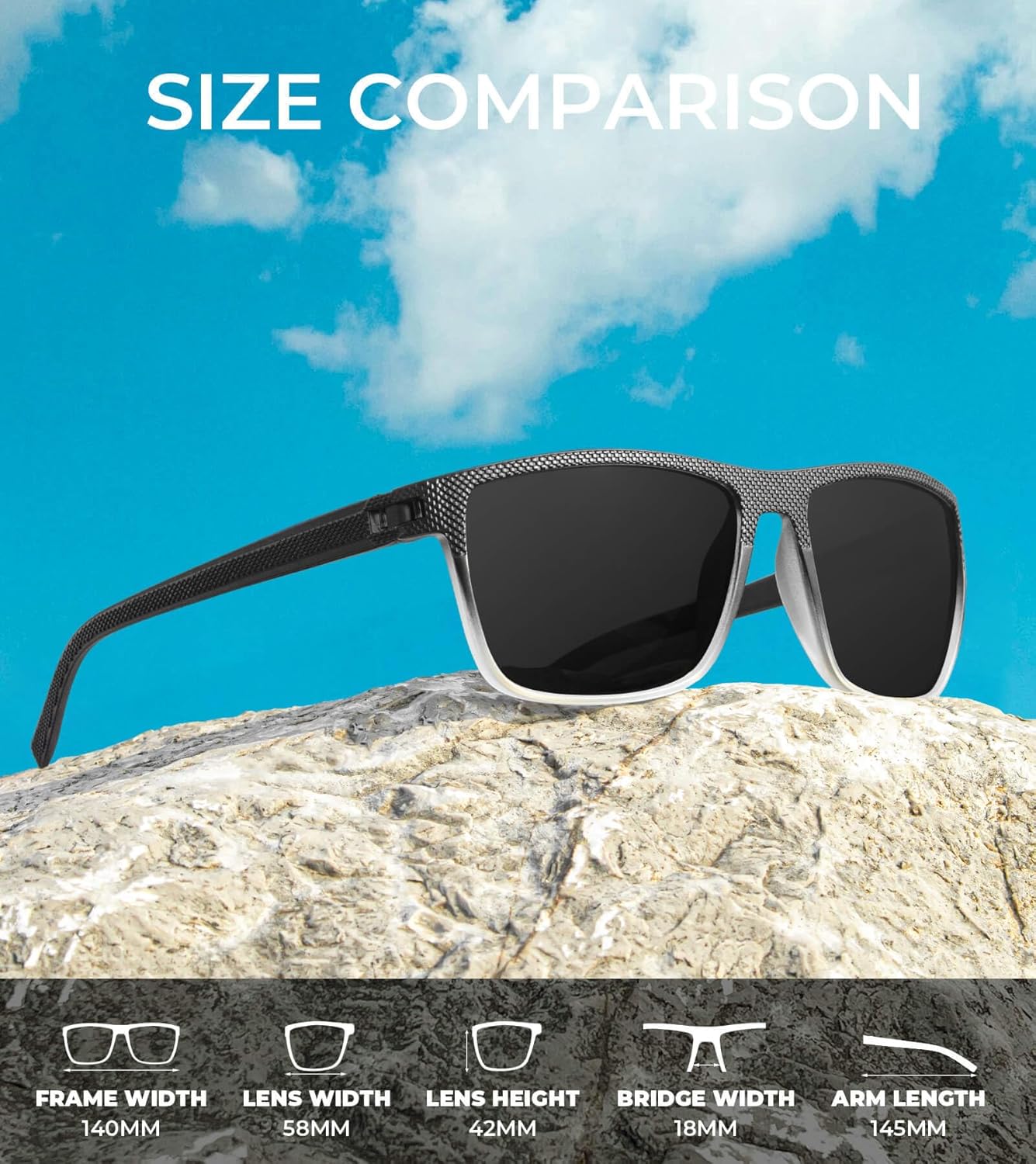 KALIYADI Men's Polarized Sunglasses - Classic UV Protection for Driving, Fishing, Golf | Stylish Design