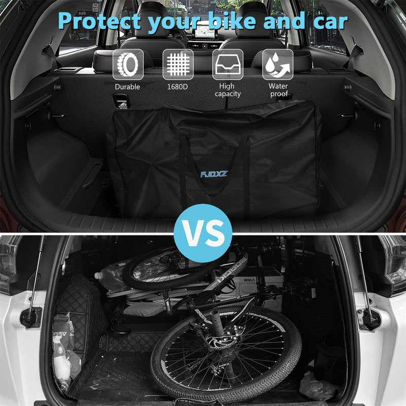 Elffthy 26 Inch Folding Bike Carrier Bag - 1680D Durable, Waterproof Bike Case for Air, Cars, Train Travel