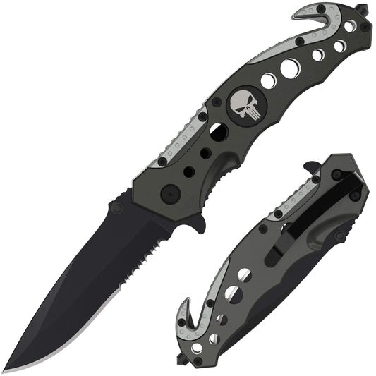 Swiss Safe 3-in-1 Tactical Knife for Military and First Responders - Navy SEAL Black