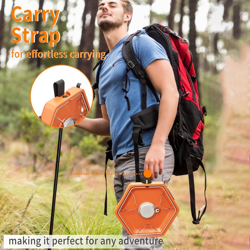 Cofiyard 1-Burner Propane Stove Portable Camping Stove with Carry Strap, Backpacking Camp Stove for Outdoor Cooking, Flick-Style Ignition, 8600 BTUs Gas Stove for Camping BBQ& More (Terracotta)