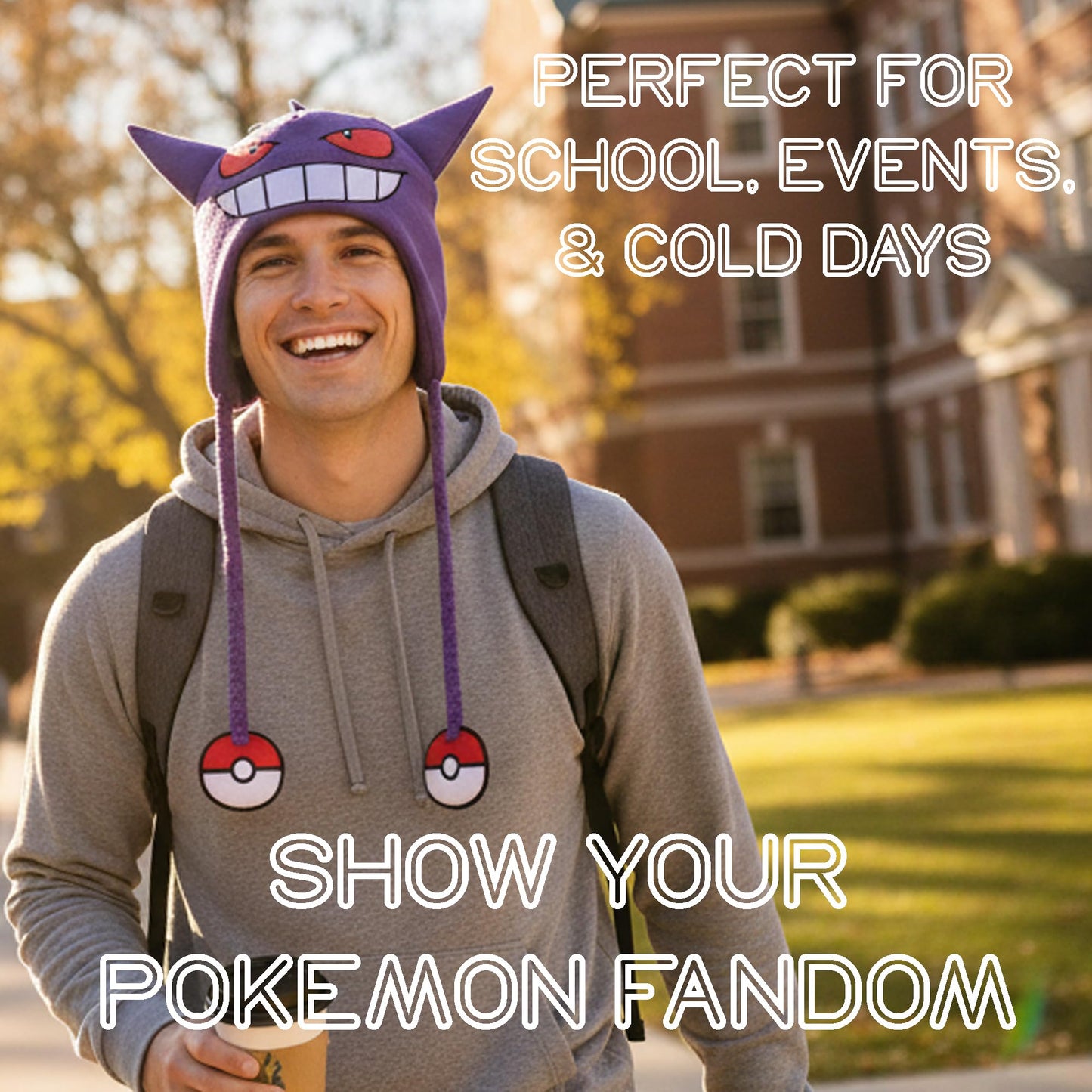 Pokémon Gengar Purple Laplander Knit Cap