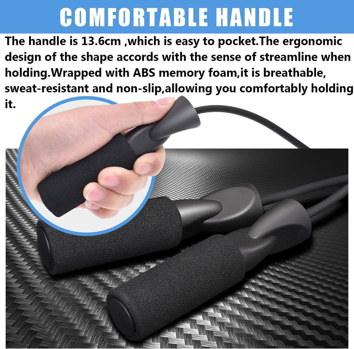 FEELCAT Speed Jump Rope, Adjustable Length, Training Equipment for Boxing, MMA, Martial Arts, Fitness Workout (Black)