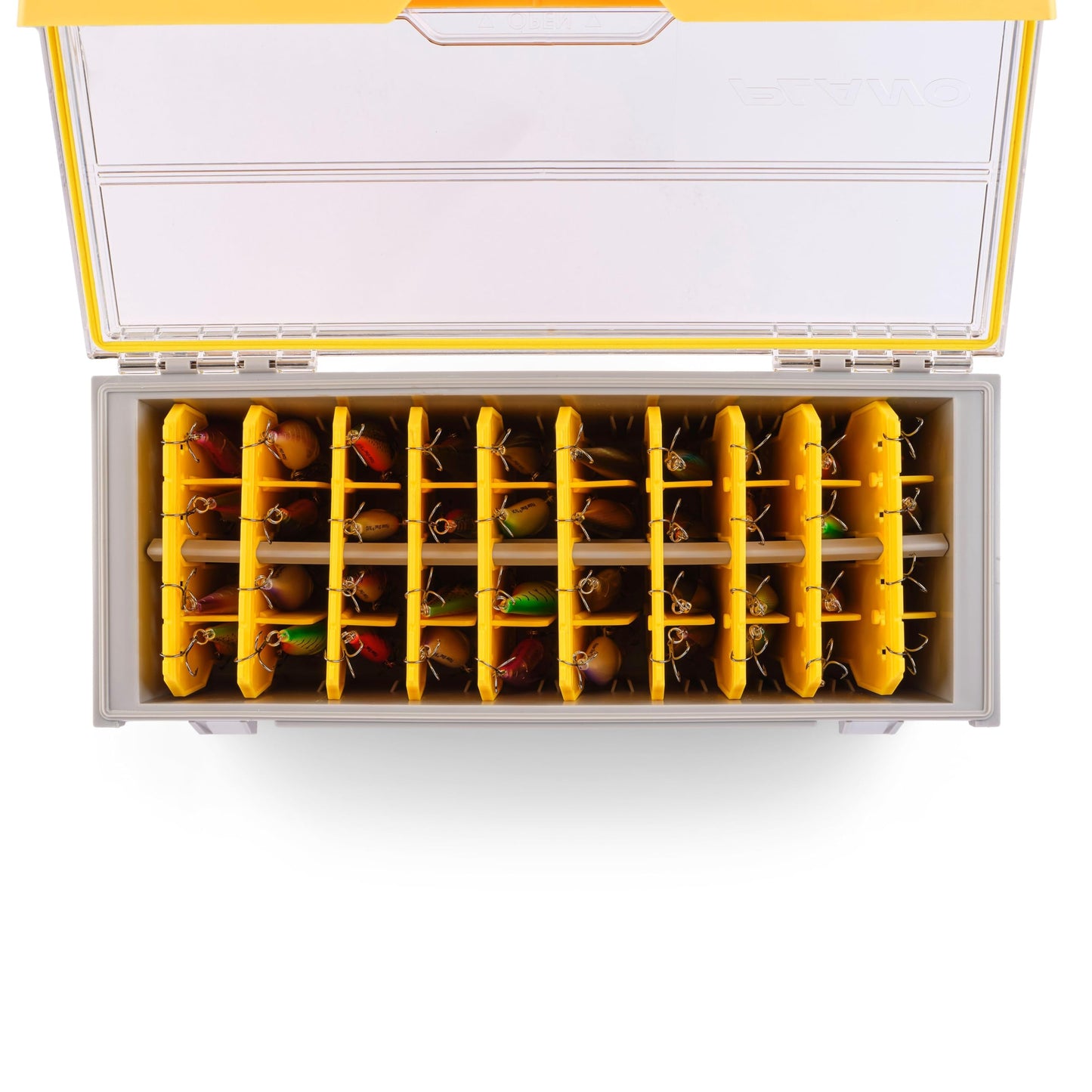 Plano EDGE Short Hang Box, Stores 40 Crankbaits, with Rust-Preventive Rustrictor, Dri-Loc Watertight Seal, WaterWick, DuraView Transparent Lid, Stackable Storage for Fishing Organization