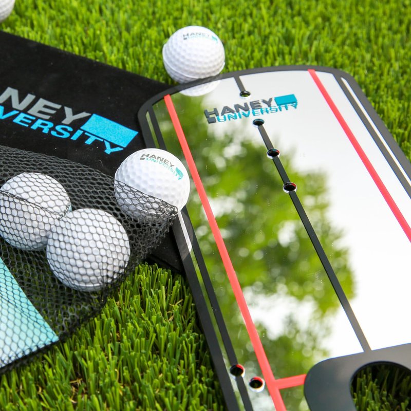 Hank Haney's Golf Putting Mirror - Golf Putting Trainer and Golf Putting Aid For Indoor and Outdoor Golf Putting Practice - Putting Mirror Training Aid For Golf Including Haney University Video Access