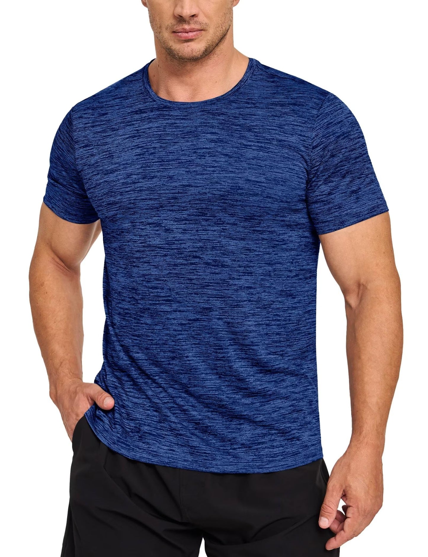 Athletic Shirts for Men Dry Fit Gym Shirts Workout Fitness Shirts Men T Shirts Summer Shirts Men Short Sleeve Golf Shirts Moisture Wicking Shirt Blue