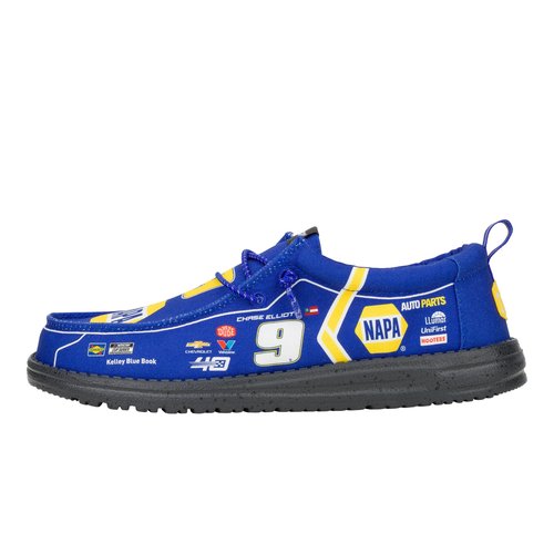Hey Dude Wally Nascar Chase Elliott Blue Multi Size M12, Men’s Shoes, Men's Slip-on Loafers, Comfortable & Light-Weight