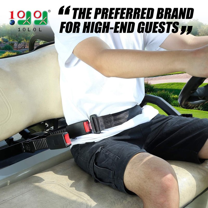10L0L Retractable Golf Cart Seat Belt Kits for EZGO, Club Car & Yamaha, 42" Seat Belts Set of 2, Street Legal Safety Belts with Screws