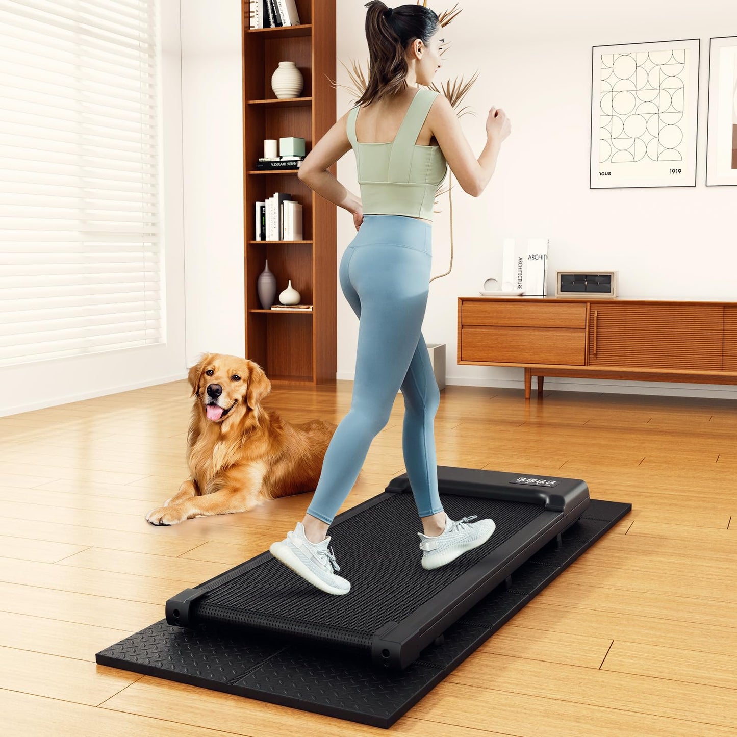 THAILE Treadmill Mat, 68" x 24" x 4mm, Textured Grip for Carpet & Hardwood
