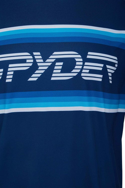Spyder Men's Pump Long Sleeve Crew Neck Light Weight Tee, Abyss, Medium