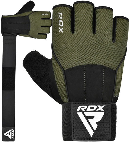 RDX Workout Gloves, 15-Inch Long Support Strap Anti Slip Palm Protection with 3 Wrist Alignment Plates, Powerlifting Deadlifting Bodybuilding Gym Fitness, Weight Lifting Exercise Training, Men Women