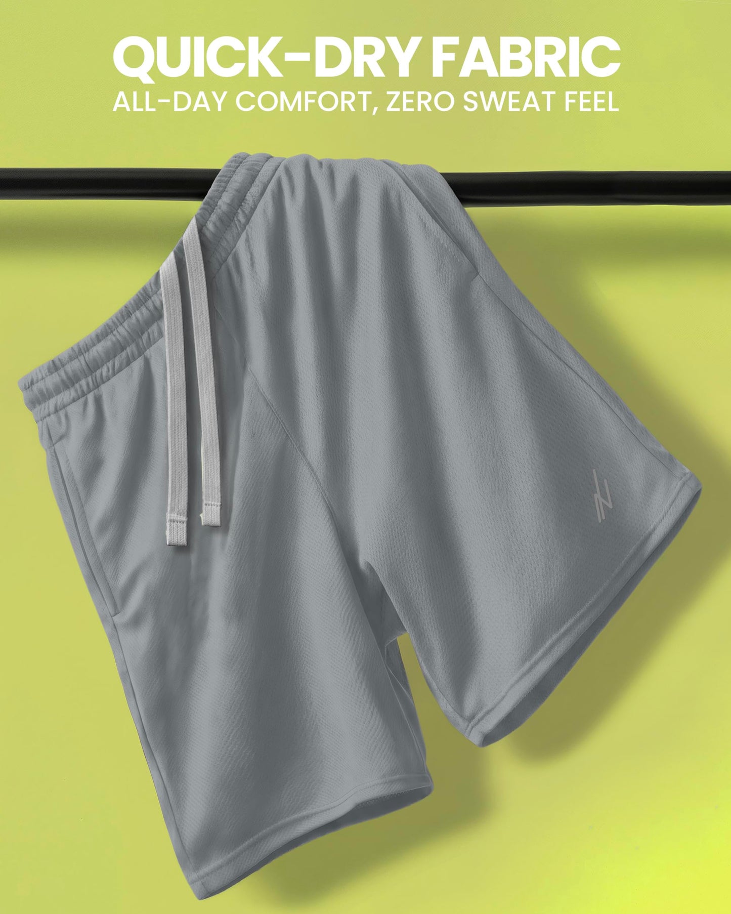 NY Threads Men's Athletic Shorts Quick Dry Loose-Fit Lightweight Running Workout Gym Shorts with Pockets, Medium, Medium Grey