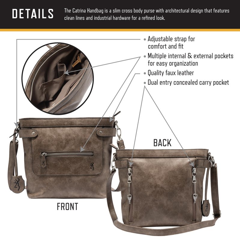 Browning Women's Catrina Handbag, Catrina (Distressed Brown), One Size US
