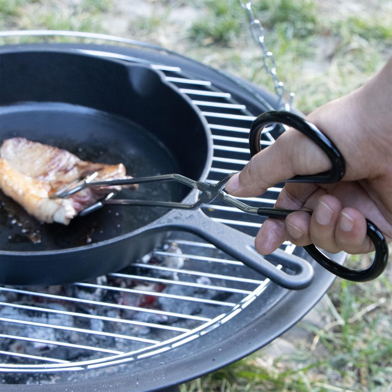 IPROUDER 6-in-1 Dutch Oven Camping Accessories Kit - Campfire Cooking Equipment with Marshmallow Roasting Sticks, Heat-Resistant Gloves, 16" Scissors Tongs, Lid Lifter & Lid Stand
