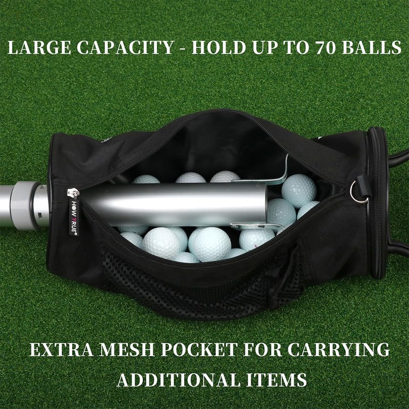 Golf Ball Retriever, Shag Bag for Golf Balls with Detachable Aluminum Alloy Tube