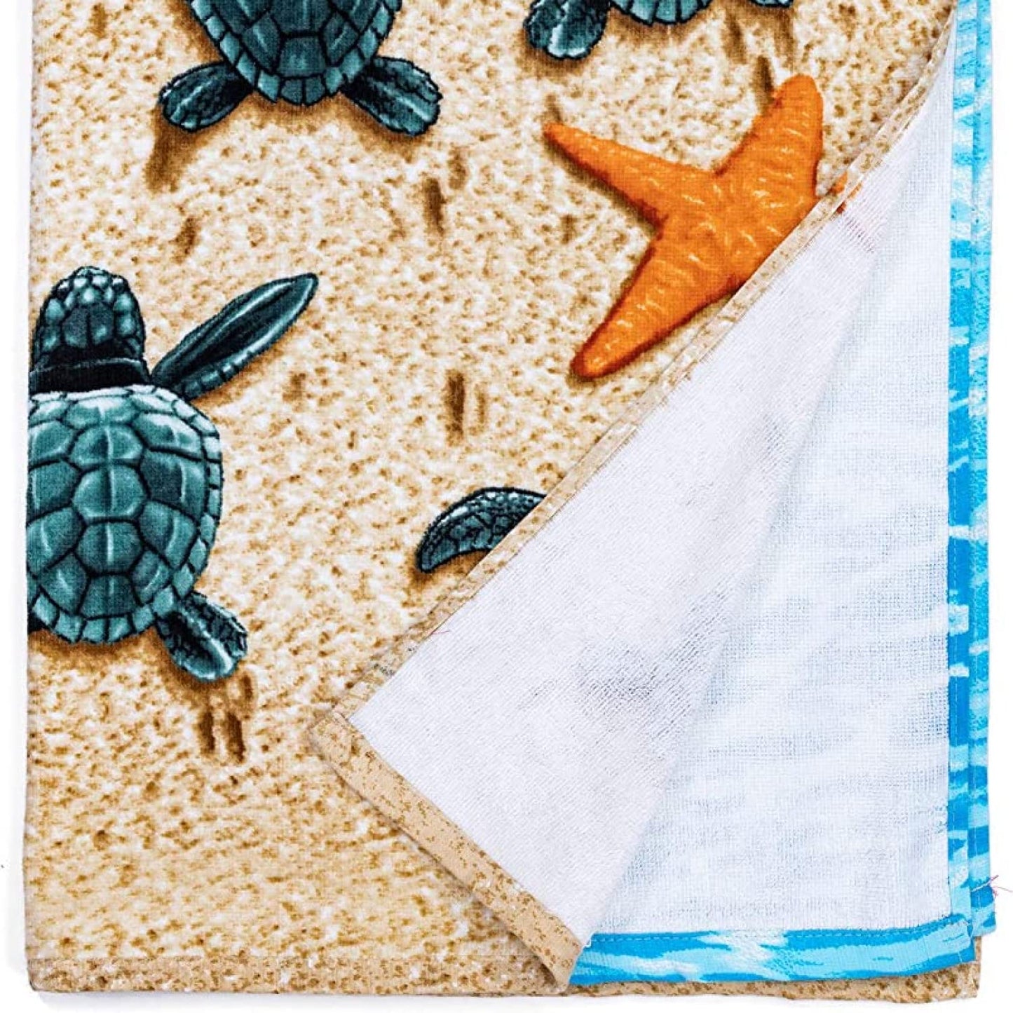 Dawhud Direct 30" x 60" Beach Towel - Large Sea Turtle Print - Microfiber Bath Towel for Women, Girls, Kids, Men - Oversized Pool and Swimming Drying Towel - Big & Super Soft Plush Cotton Throw Towel