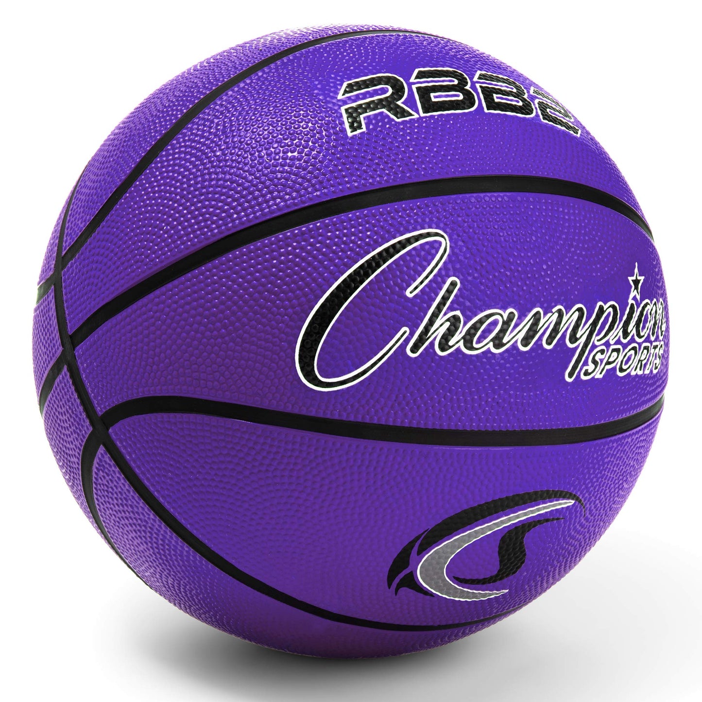 Champion Sports Rubber Junior Basketball, Heavy Duty - Pro-Style Basketballs - Premium Basketball Equipment, Indoor Outdoor - Physical Education Supplies (Size 5, Purple) (RBB2PR