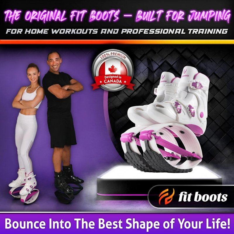 Fit Boots for Women - Premium Kangaroo Jumping Shoes | Joint-Friendly Rebounder Boots for Fun & Training (Purple)