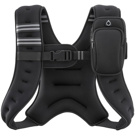 ZELUS Weighted Vest, 6lb/8lb/12lb/16lb/20lb/25lb/30lb Weight Vest with Reflective Stripe for Workout, Strength Training, Running, Fitness, Muscle Building, Weight Loss, Weightlifting, Black(12 lb)