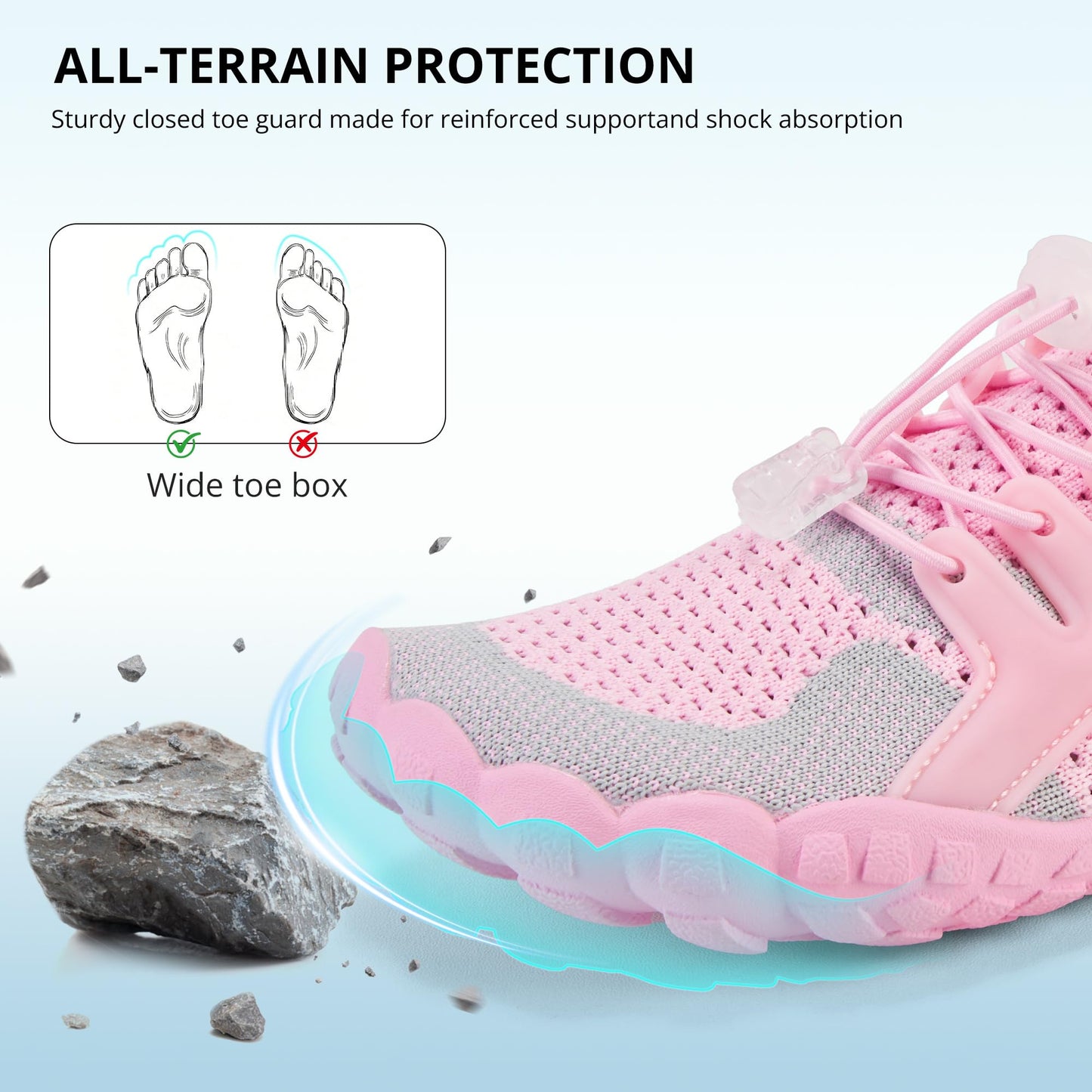 Stelle Water Shoes for Women Men, Quick-Dry Barefoot Aqua Shoes for Beach, Swim, Pool, Boating & Yoga, Lightweight Water Shoes for Adult (Pink,11)