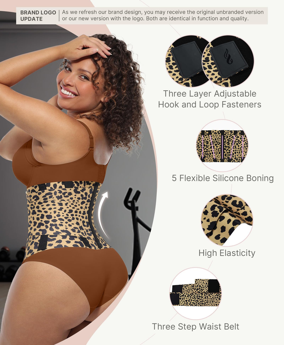 FeelinGirl Waist Trainer for Women Belly Fat Body Shape for Women Leopard L
