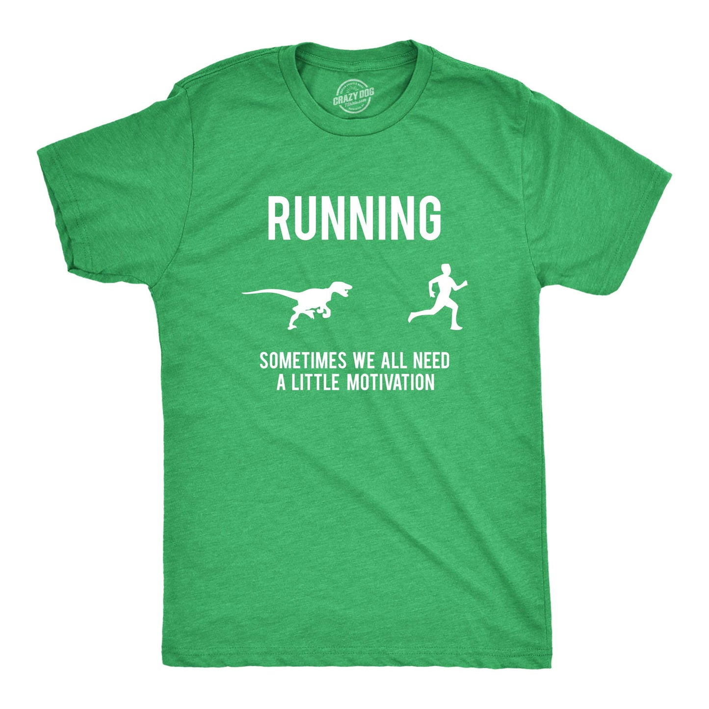 Mens Running Motivation Raptor Chase T Shirt Funny Dinosaur Tee Nerdy Graphic Mens Funny T Shirts Fitness T Shirt for Men Funny Dinosaur T Shirt Novelty Green S