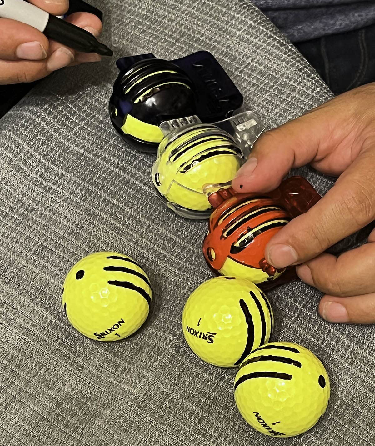 VISUALIZE Tri-Line Connect Golf Ball Line Marker Tool Kit, 3 Alignment Stencils with Marker Pen, 3-Line Putting Alignment Aid and Golf Training Accessory