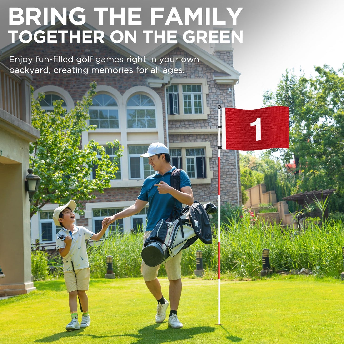 KINGTOP 6ft Golf Flagstick Basic, Portable Five-Section Design for Backyard Practice Putting Green, Driving Range Golf Pin Flag Hole Cup Set, Gift Idea, 1-Pack