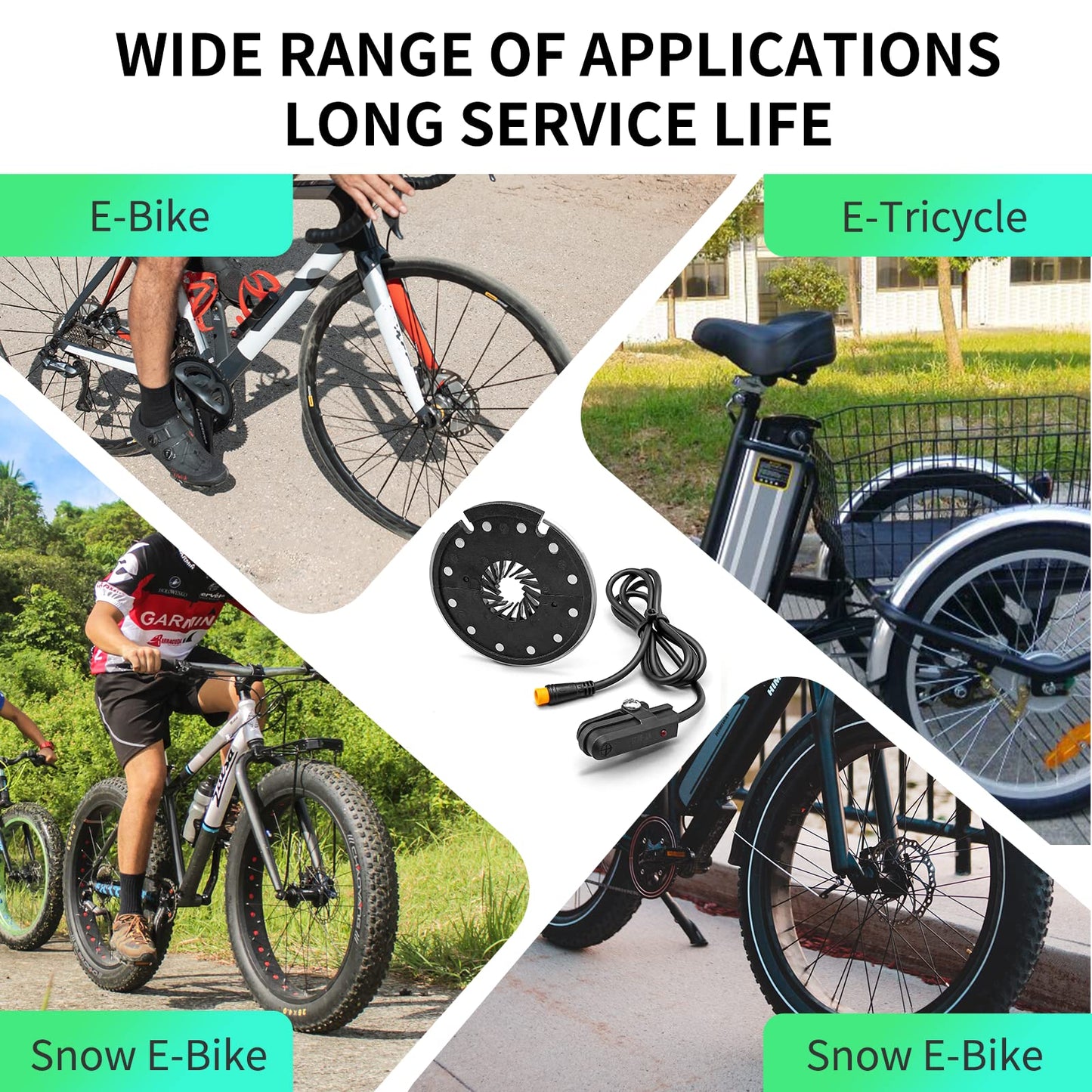 MUSELK Ebike 36V 48V 52V 60V Pas Pedal Assist Sensor Kt-D12L Kt D12 D12L 12 Magnet Easy to Install Electric Bicycle Accessories