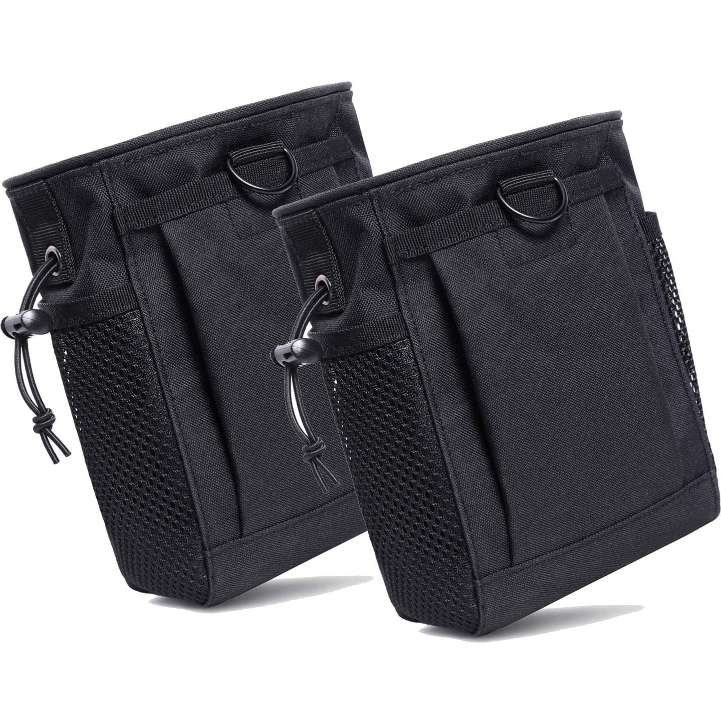 Haafoo Dump Pouch Molle - Tactical Drawstring Magazine Pouch, Molle Ammo Bag, Adjustable Military Utility Belt Holster Molle Dump Bag 2 Pack-Black