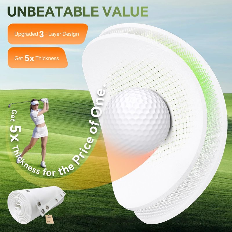 FFRESW Golf Simulator Impact Screen for Home & Garage Training, Indoor Practice Screen, 3-Layer Hitting Screen with HD Visuals for Enclosure and Net,Track Launch Monitor Projector Screen for Man