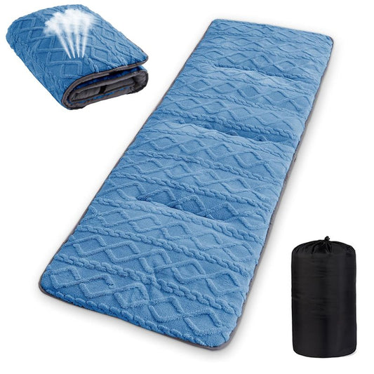 Wamsound Folding Camping Cot Pad - Portable & Comfortable Outdoor Sleeping Mat with Elastic Strap, Lightweight Waterproof Bottom Mattress Pad (75" x 28", Blue)
