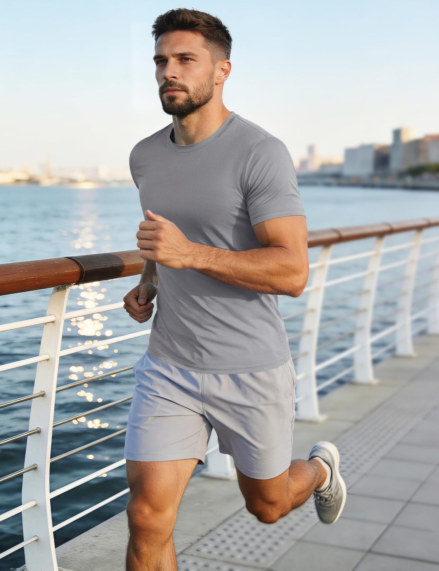 Tee Shirts Mens Short Sleeve T Shirts Quick Dry Lightweight Rash Guard Summer Shirt UPF 50+ Sun Shirts