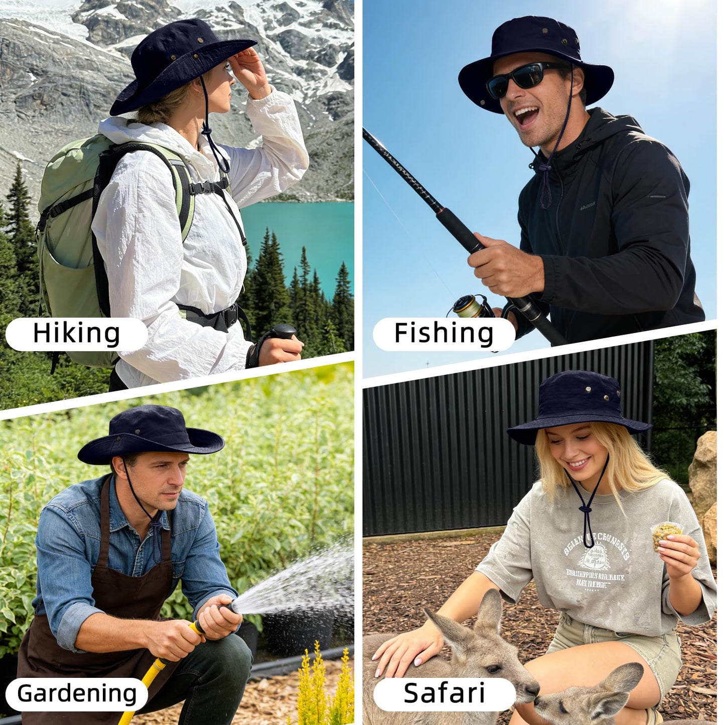 Sun Hats for Men Women Boonie Hat Foldable Fishing Hat UPF 50+ Bucket Hat for Fishing Hiking Garden Safari Beach