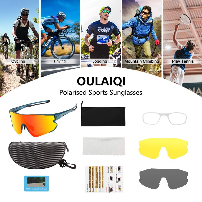 OULAIQI Kids Sunglasses Baseball Sunglasses for 8-14 boys girls TR90 Frame with 3 Lenses Sports Softball Cycling Sunlasses