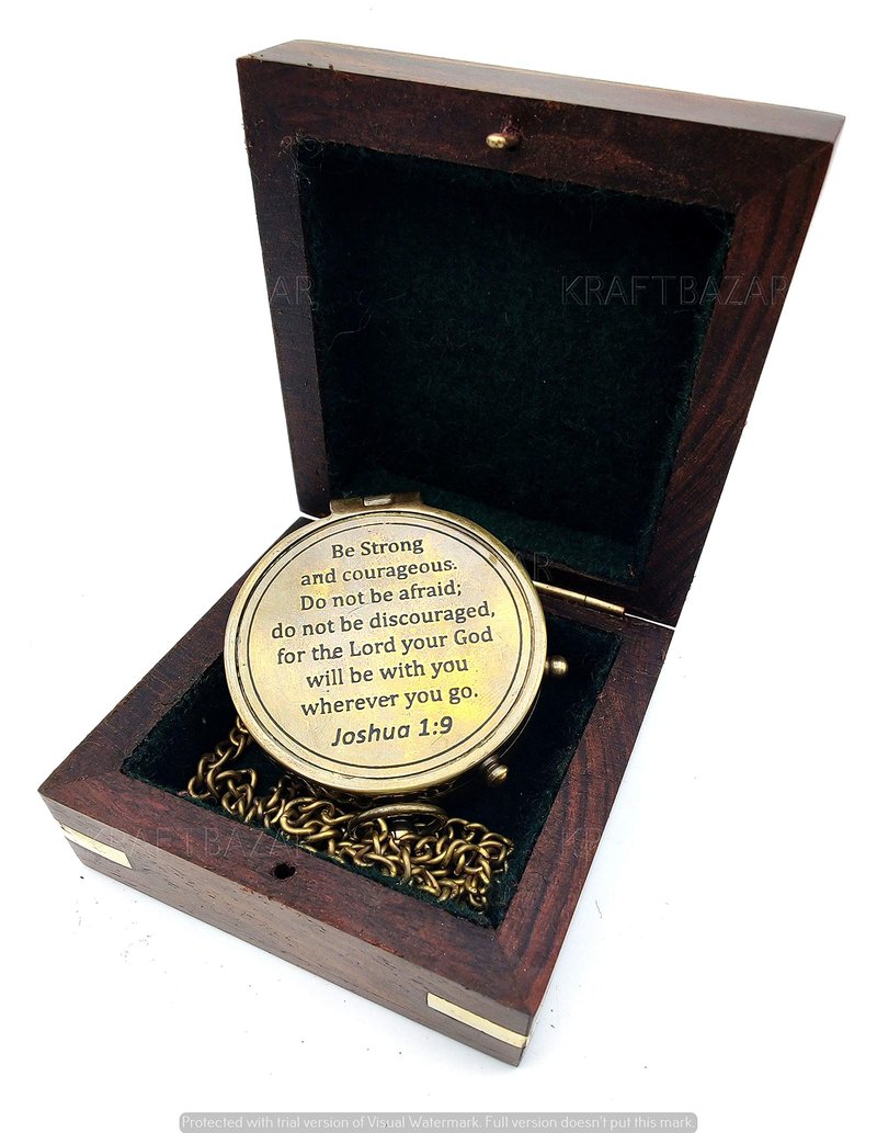 Be Strong and Courageous, Do Not Be Afraid Engraved Compass, Joshua 1 9 Engraved Gifts, Confirmation Gift Ideas, Baptism Gifts, Missionary Gifts, Birthday Gifts