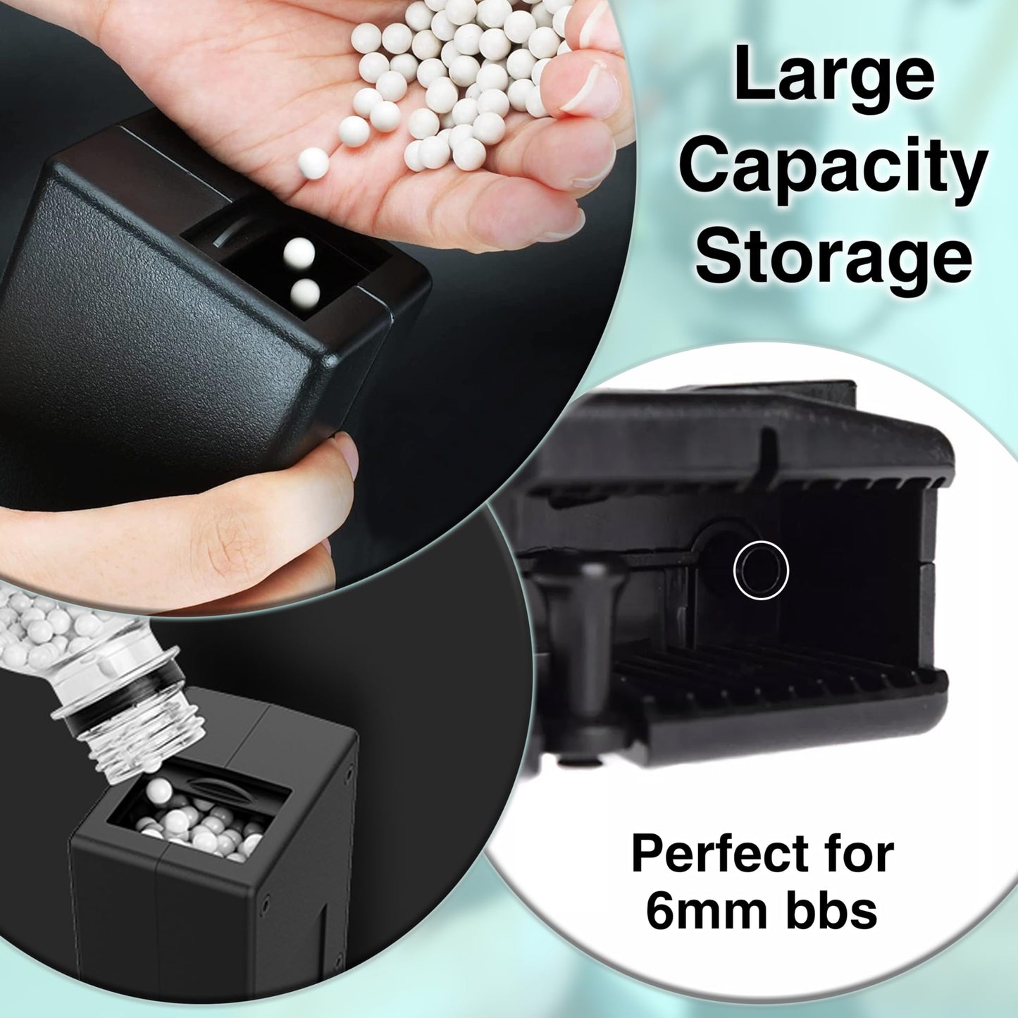 ARSUK Airsoft Speed Loader 6mm with Adapter – 1600 Large Capacity Hand Crank BB Pellet Reloader for Airsoft Magazines – Durable Reloading Tool for Airsoft Accessories – Black