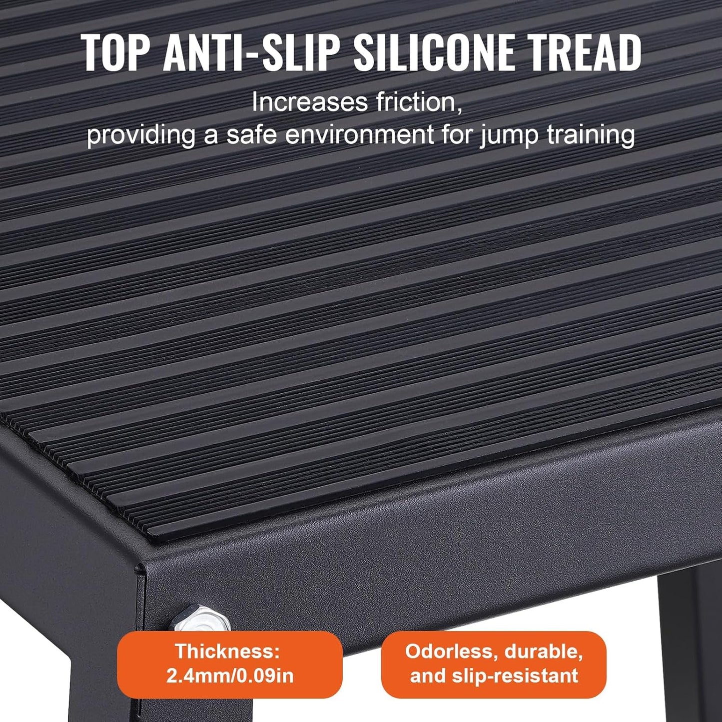 VEVOR Plyometric Jump Box - Steel Fitness Platform for Home Gym Training | Black