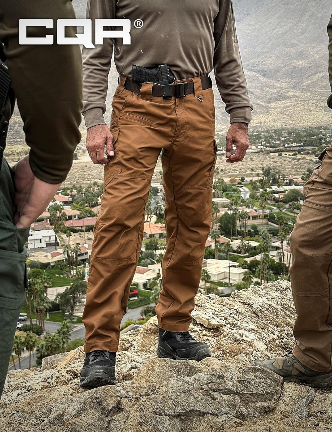 CQR Men's Tactical Pants - Lightweight Water-Resistant Ripstop Cargo Pants for Hiking | EDC Workwear