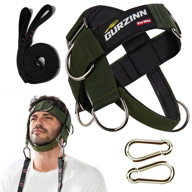 【GurZinn】 Neck Harness Trainer - Adjustable 40" (100cm) Heavy Duty Rope & Neoprene Padding | Improve Neck Strength & Reduce Neck Pain | Gym & Home Use
