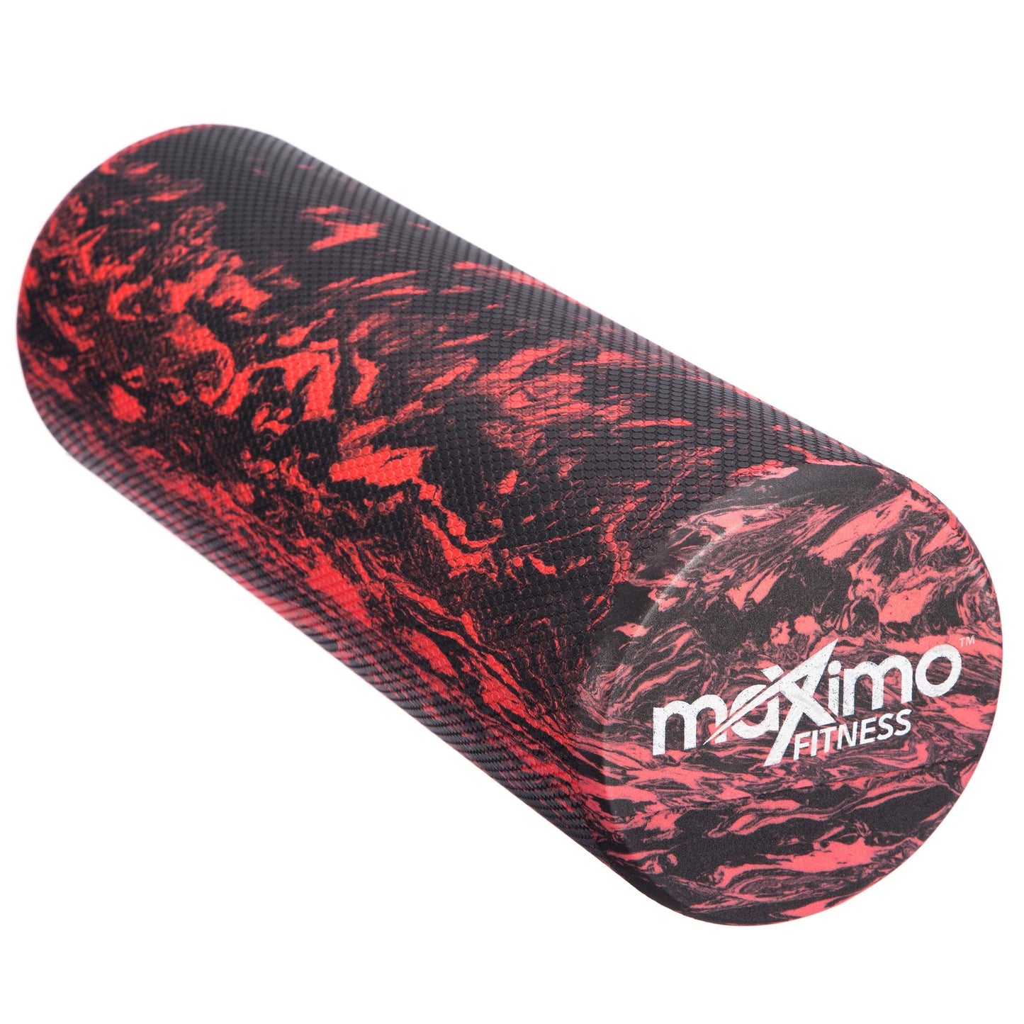 Maximo Fitness Foam Roller - 18" x 6" High Density Exercise Roller for Trigger Point Self Massage, Muscle and Back Roller for Fitness, Physical Therapy, Yoga and Pilates, Gym Equipment, Red/Black