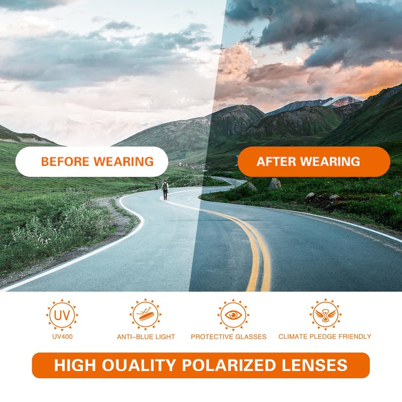 suoso Sports Polarized Sunglasses for Men: Women UV400 Protection Wrap Around Sun Glasses for Golf Fishing Running Driving