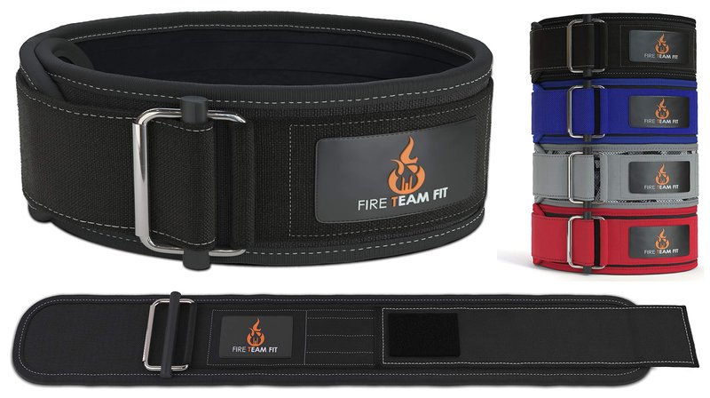 Fire Team Fit 4 Inch Weight Lifting Belt for Men and Women, Back Support for Powerlifting, Squats, Deadlifts, Weightlifting & Cross Training Workout (Black, Small)