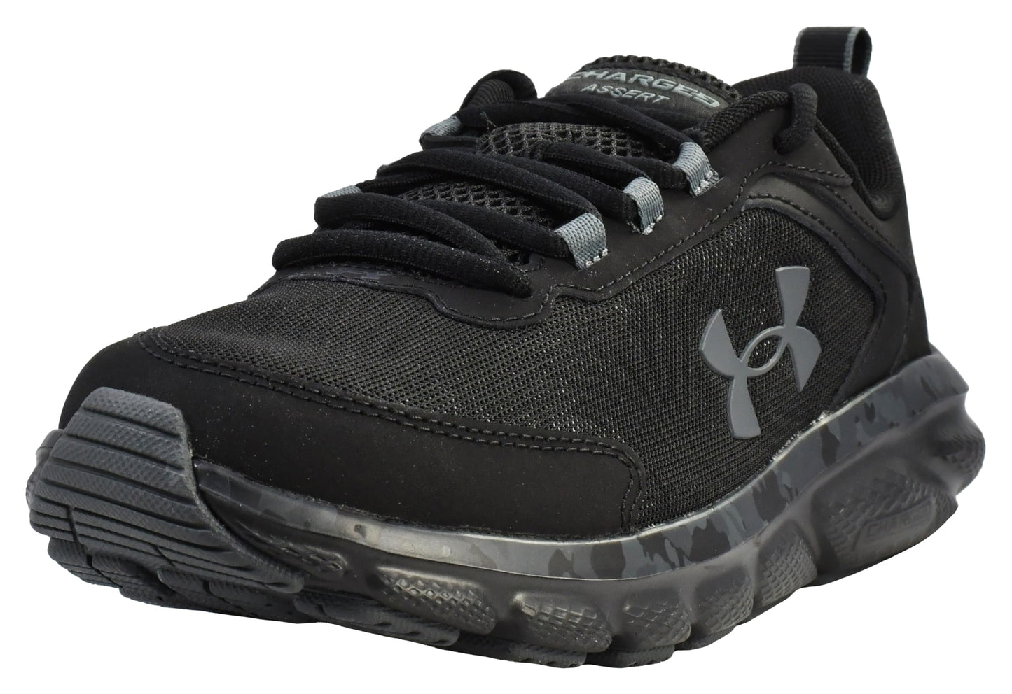 Under Armour Men's Charged Assert 9 Camo, Black/Black/Pitch Gray, 11.5 US