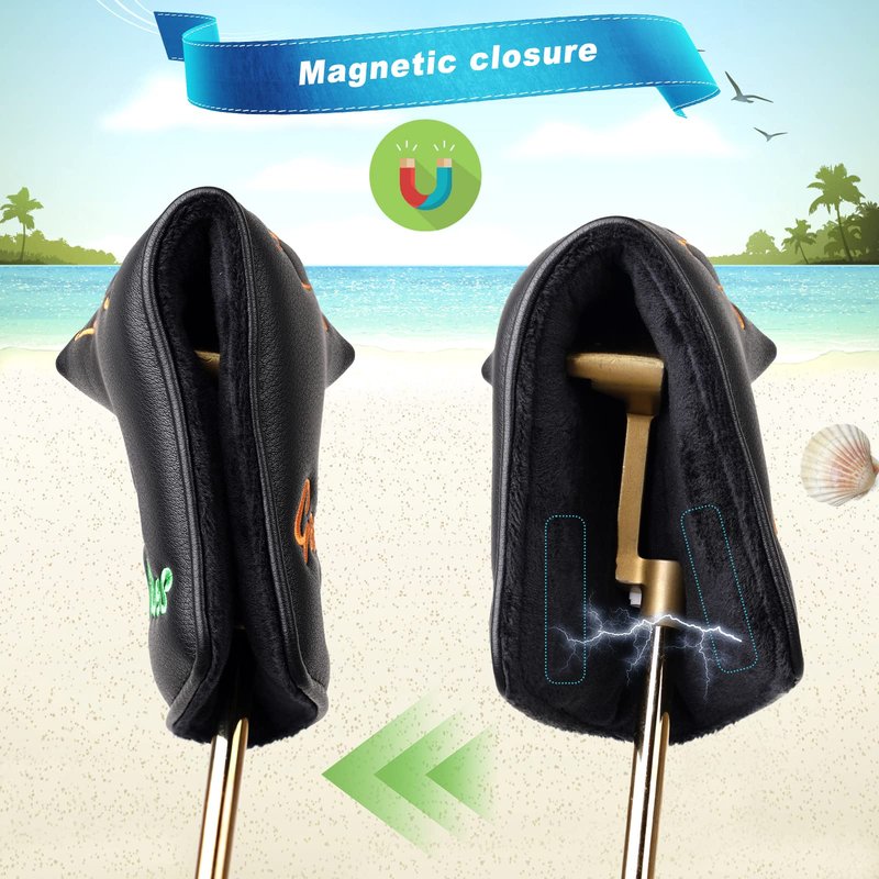 Craftsman Golf Beauty Hold the Club Black Blade Putter Headcover Magnetic Closure Good Vibes