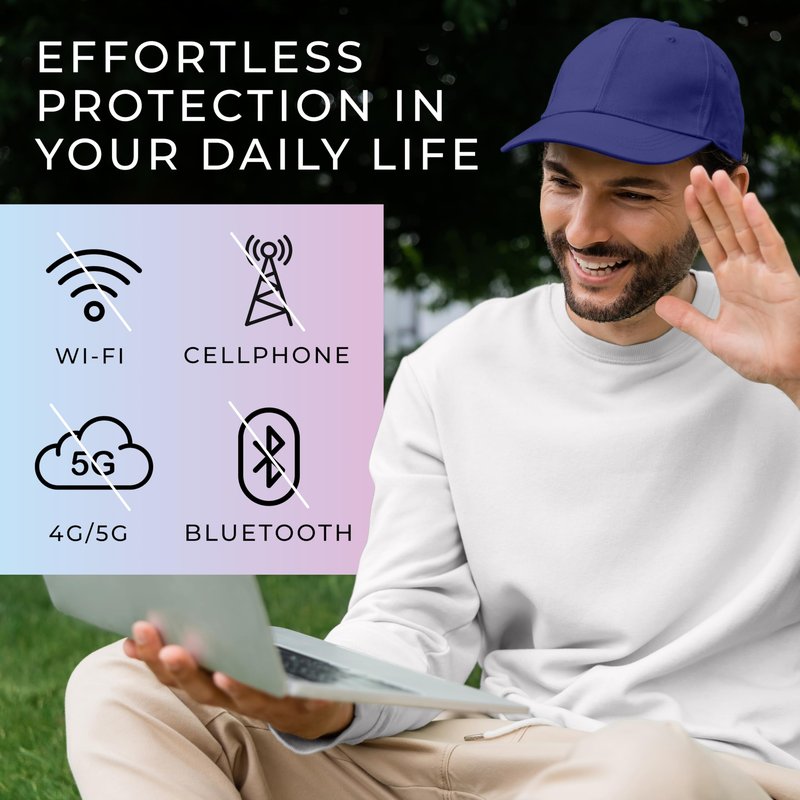 Aegis Apparel Faraday Hat, Silver Lining Fabric Blocks 99% of Wi Fi, Bluetooth, Cell Towers E M F Protection for Men for Women White