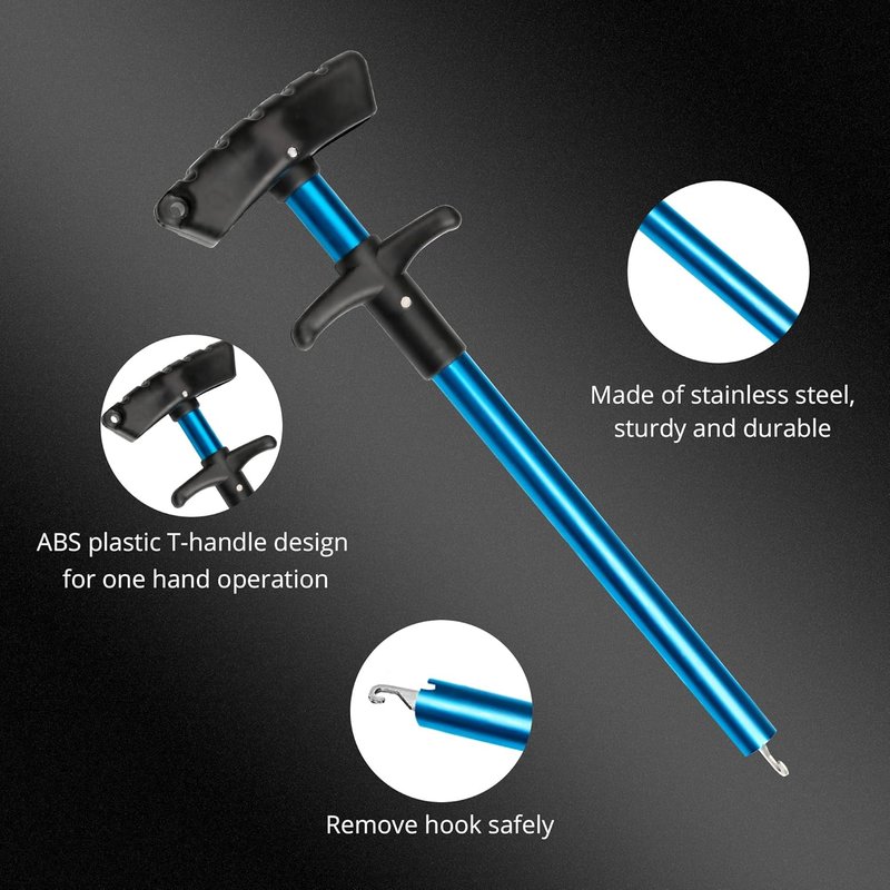 Foldable Kayak Landing Net - 4-Piece Fishing Tool Kit with Pliers, Fish Gripper & Hook Remover | Freshwater & Saltwater Use